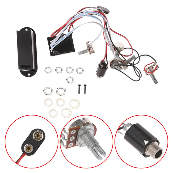 3-bands EQ förförstärkarkrets gitarr dubbel potentiometer för aktiv basmikrofon