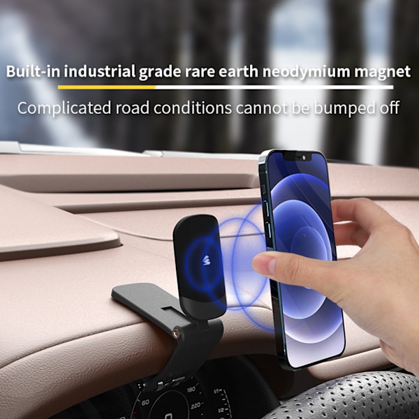 L-typ magnetisk telefonhållare 360 ​​graders justerbar billuftventilklämma för smartphone surfplatta Enkel att installera Blue