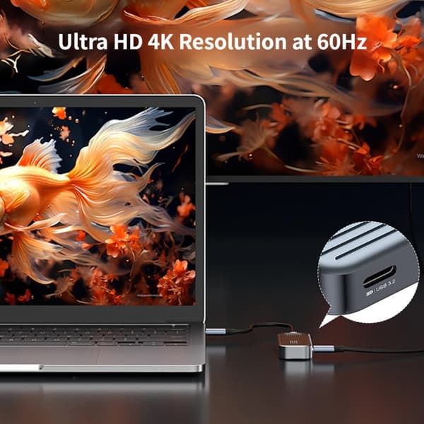 Liten USB C-adapter for kontorbruk og skjermvisning