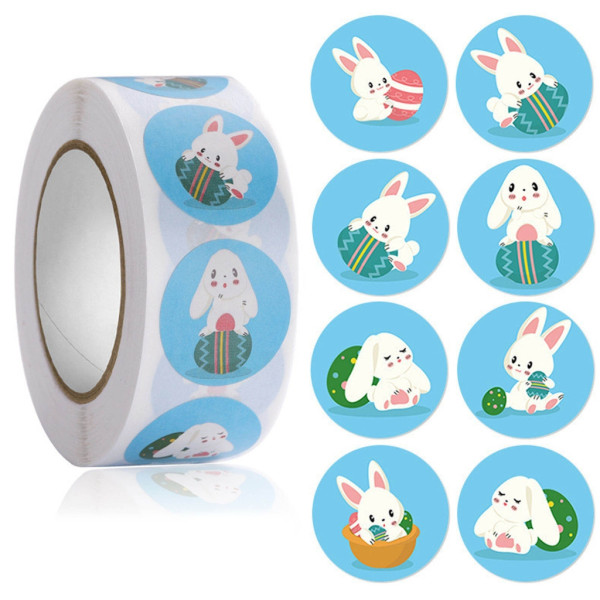 500 st glad påsk klistermärke för barn påskhare ägg presentförseglingsetiketter dekor null - 9