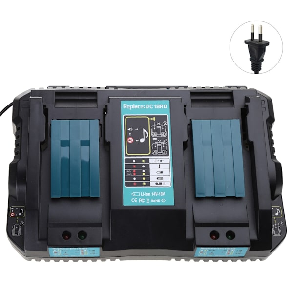 Dobbelt Li-ion batterioplader til batterioplader 18V 14,4V BL1860 BL1415 BL1430 BL1830 BL1840 BL1850 BL1845 US/EU/UK/AU