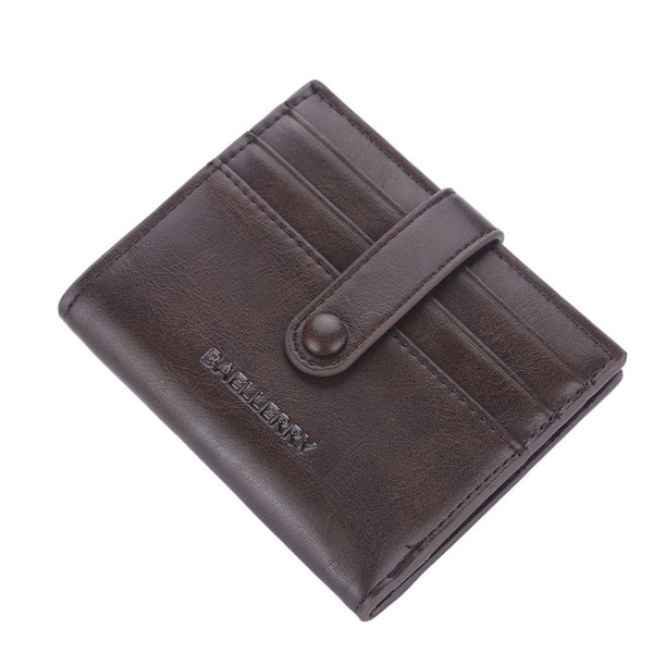 Miesten PU-nahkainen lyhyt lompakko Ohut ID-luottokorttikotelo Vintage Bifold Pocket Coin Business Kukkaro Coffee