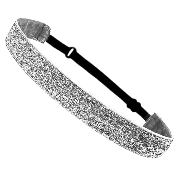 Elastisk stretchig glittrande mode pannband sport-pannband glitter pannband Silver
