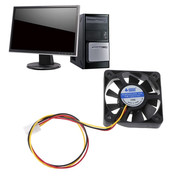 CPU Radiator DC 12V 3Pin USB DC Børsteløs Stille Eksosvifte for PC Compu