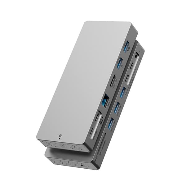 14-i-1 USB C Dock Aluminium 4K HDTV 10 Gbps USB 3.2 Gen2 100WPD til bærbar computer