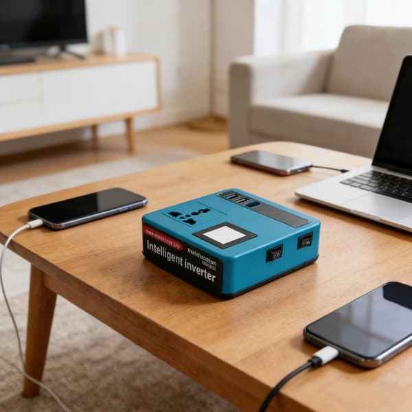 Høyeffektiv strømomformer med LED-belysning og USB-port