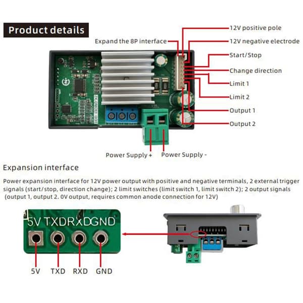 Frem/Tilbage Pulser Hastighedsregulator Højtydende Stepper Motor Driver