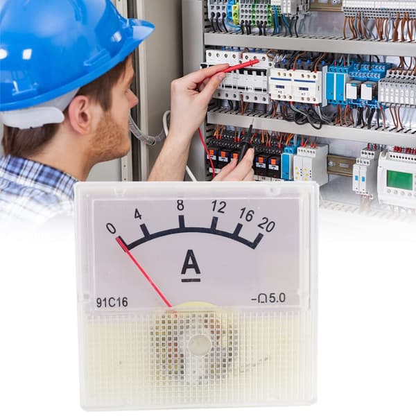 Cirkulær DC0-20A Amperemeter Analog Visere Elektrisk Teststrømtester