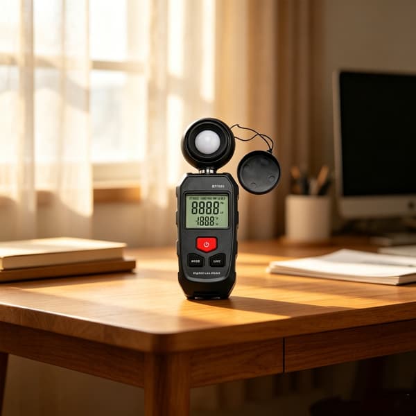 Illuminometer til lysmåling med LCD-display og temperaturaflæsning