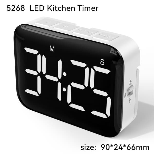 Digital LED Display Køkkentimer med Magnetisk Bagside til Madlavning Bagning Studie