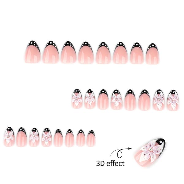 3D Blommig Lös Nagelfransk Stil Design Tillbehör Snabb Applicering