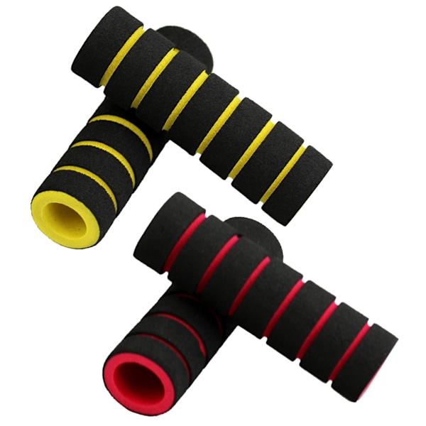 2 Par Sykkelstyre Låsedeksel Sykkelgrep Sett Red Yellow