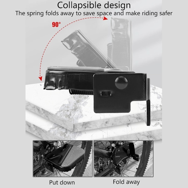1 par sykkel bakpedaler, mini sykkel fotstøtter sklisikre sammenleggbare sykkelplugger