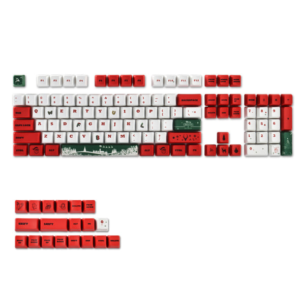 Christmas Element Keycaps Set OEM Profile Dye Sublimation PBT Keycap for Mechanical Keyboard 123 Keys Cartoon for Key Ca