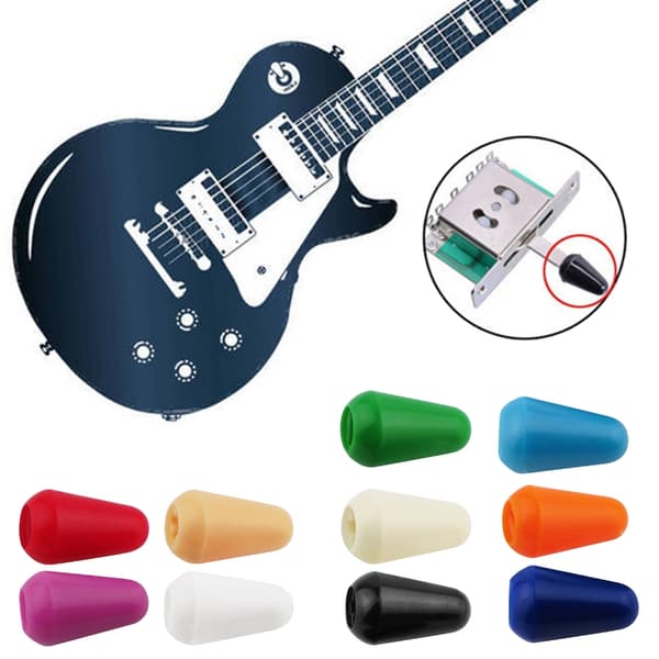 Guitar Toggle Switch Tip Elektrisk Guitar Pickup Switch Knob Tip Cap Plast Black