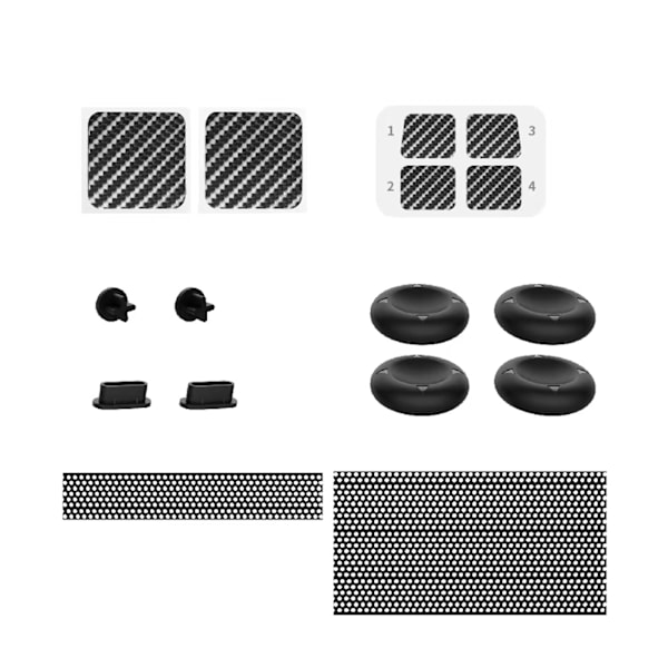 For Steam Deck Game Controller Dust Plug Game Console Thumbstick Cap Dust Net Protective Stickers Set Tilbehør