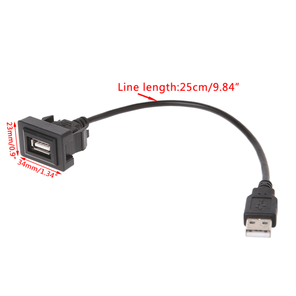AUX USB -portkabel 12-24V sladdkabel USB laddningsadapter för Vios/