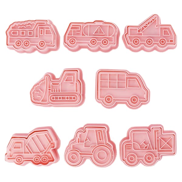 24 st/set Kakformar Plast Transporttema Pressbara Kexformar