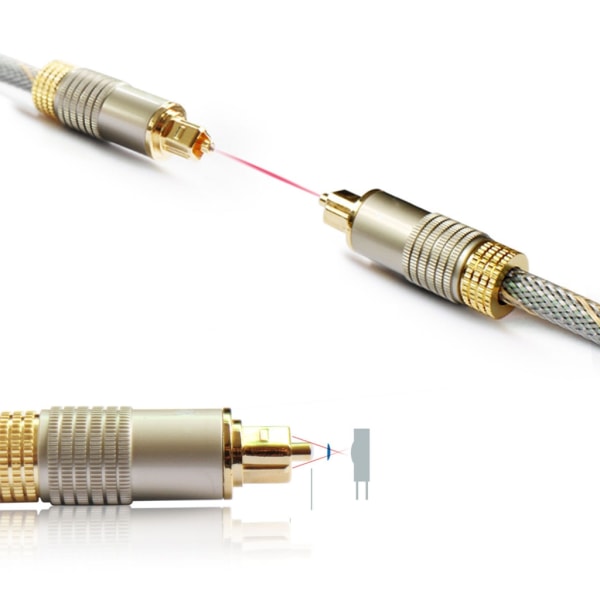 SPDIF Audio Optisk fiberkabel Ljudtråd hane till hane för hemmabio-TV 1m