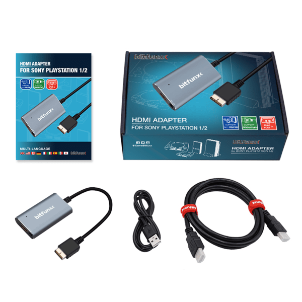 PS2 till HDMI-kompatibel omvandlare för PS2 PS1 PlayStation1/2 omvandlare Adaptrar