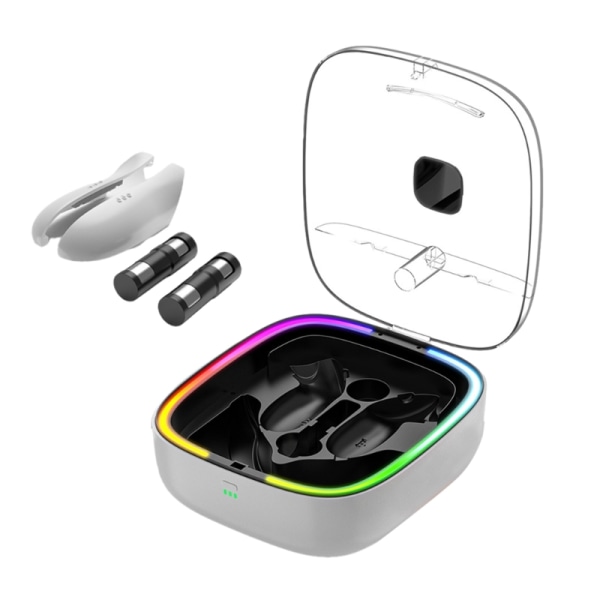 Kompakt VR-headset-laddningsdocka med batteri för Quest3- case för headsethandtag