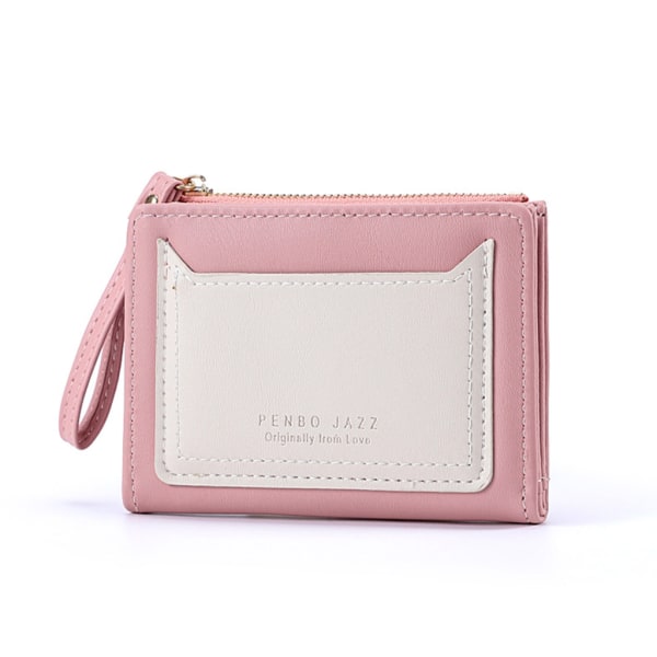 Mode kreditkortshållare Casual PU-läder Mini myntväska Plånböcker ficka Pink