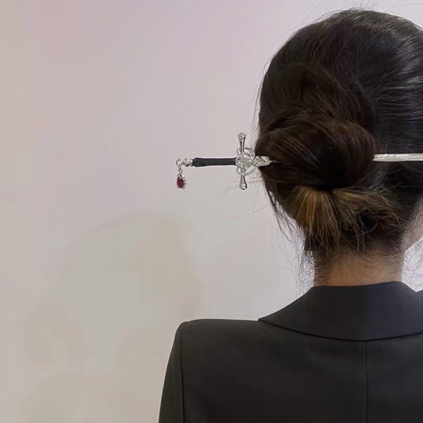 Hårpinnar Hårätpinnar Hårnål Chignon Pin Kvinnor Hårtillbehör Dekor Black Gun 