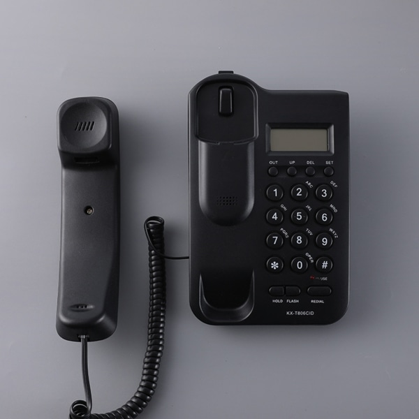 Fast telefon med sladd för fast telefon Stor knapp på fasta telefoner med nummerpresentation för receptionen Home Hotel Black