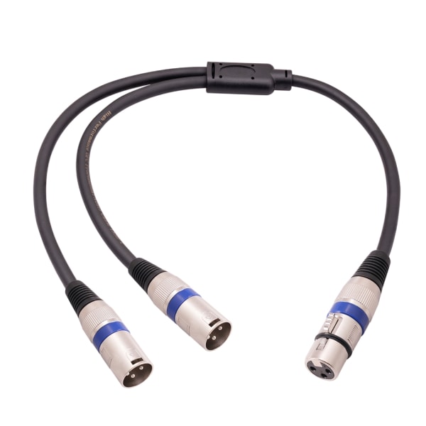 Lydkabel 3-pin XLR hun til dobbelt- XLR han Y splitter nikkelbelagte konnektorer med metal servicebare ender 0,5M