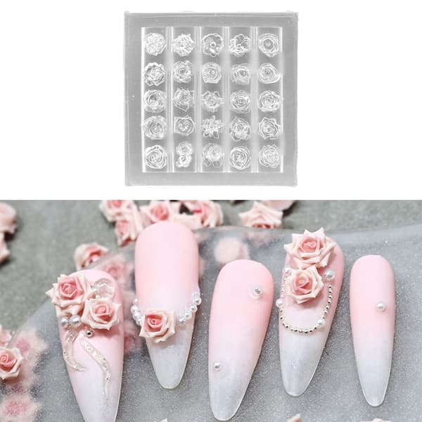Silikonformar för nagelkonst Rosform Silikonmall Nageldesignverktyg