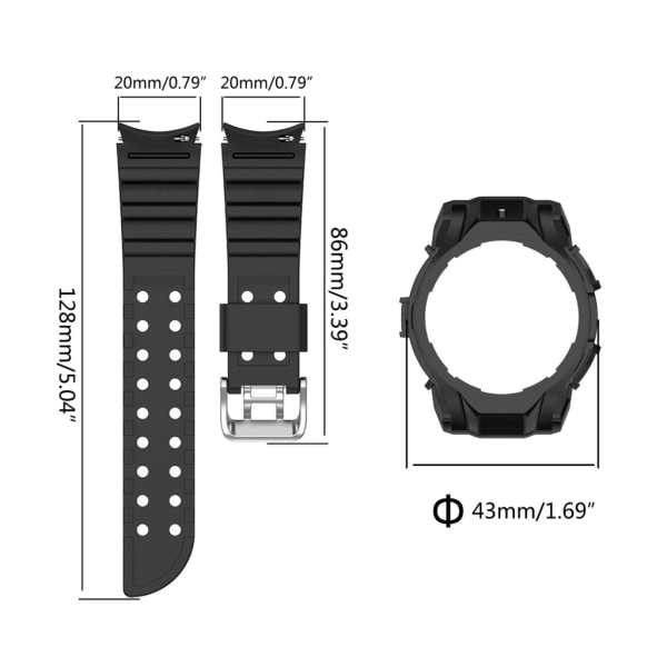 Skyddsskal med watch för Watch 6 40mm Protective Bumper Cover Gray