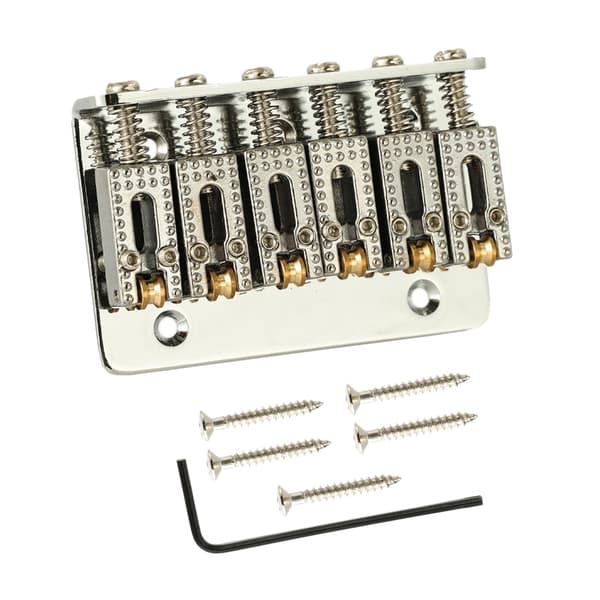 6 Strenge Guitar Roller Sadel Hardtail Bridge Top Load Tailpiece Udskiftningskit Black