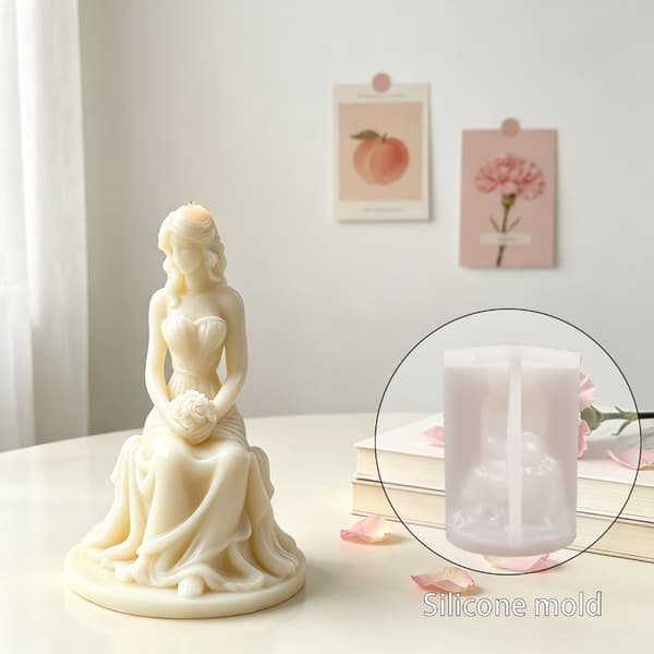 3D Brudefigur Silikone Lysforme til Resin Støbning Lys Sæbe Chokolade