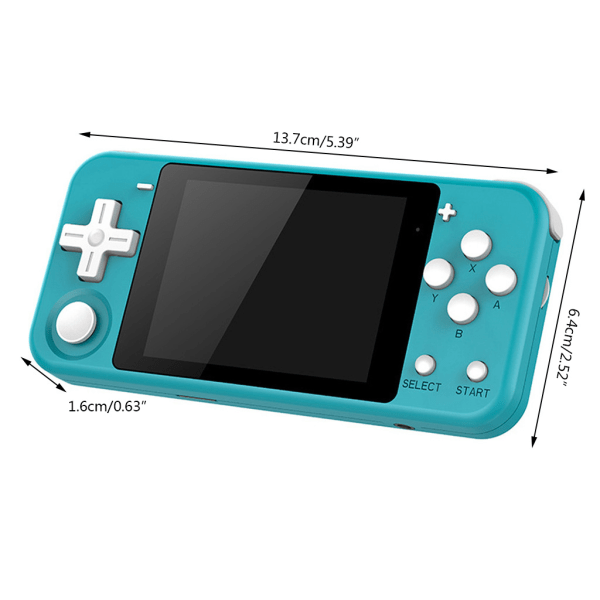 Retro Handheld Game Player 3,0 tums IPS-skärm 16GB Dual Open Source System Portable Pocket Mini Video Game Console Blue