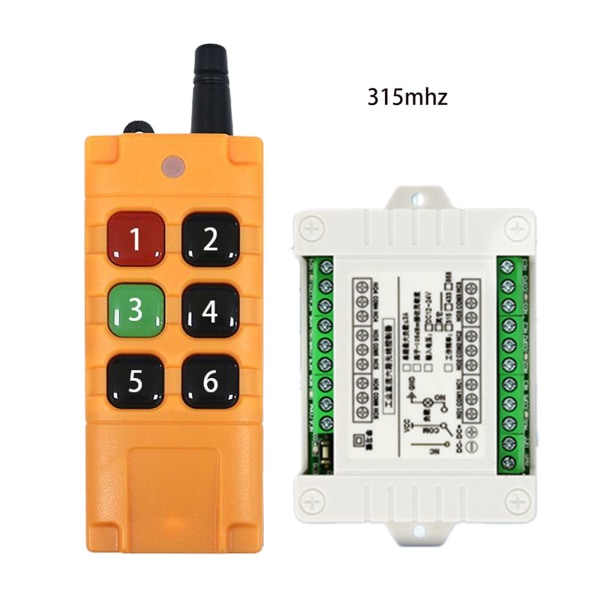 för DC 12v 6ch 6ch Rf 315/433mhz Wireless Remote Control Switch System, 2000m långdistans, sändare + mottagare