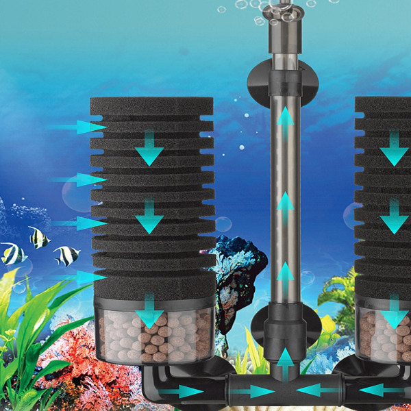 Akvariumsvampfilter för sötvattens- och saltvattenfisktankar inkluderar bioboll YU118