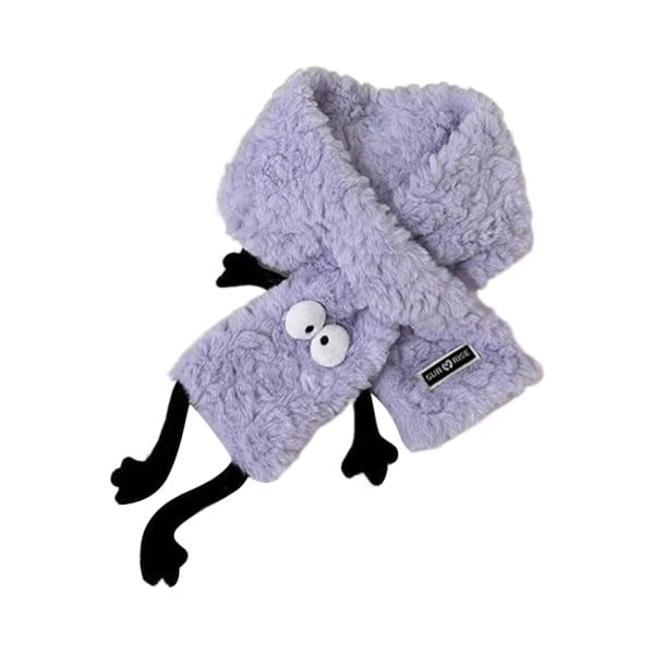 Mjuk tecknad scarf för barn Pojkar Flickor Halsduk Resande halsduk Tjock cover Varm vinterscarf Söt halsduk Purple