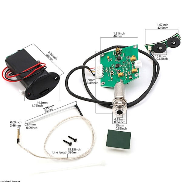 Gitarrdel Piezo Pickup Gitarr Pickup Förstärkare Gitarrdel Tillbehör