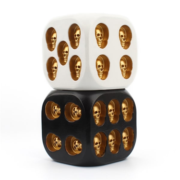 Mini Skull Dice Halloween Skeleton Dice Mini Skull Face Game Dice Props Black gold