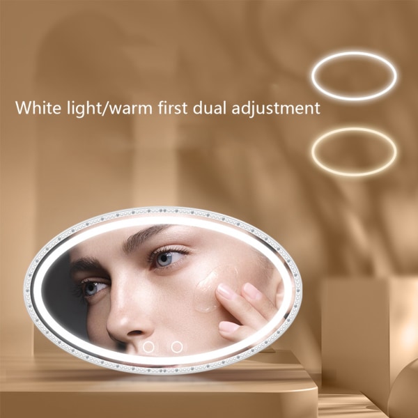 Universal Visir Sminkspegel med ljus Multi-scene Användning Ins Justerbart ljusläge Bilsminkspegel för Smart for Touc Green