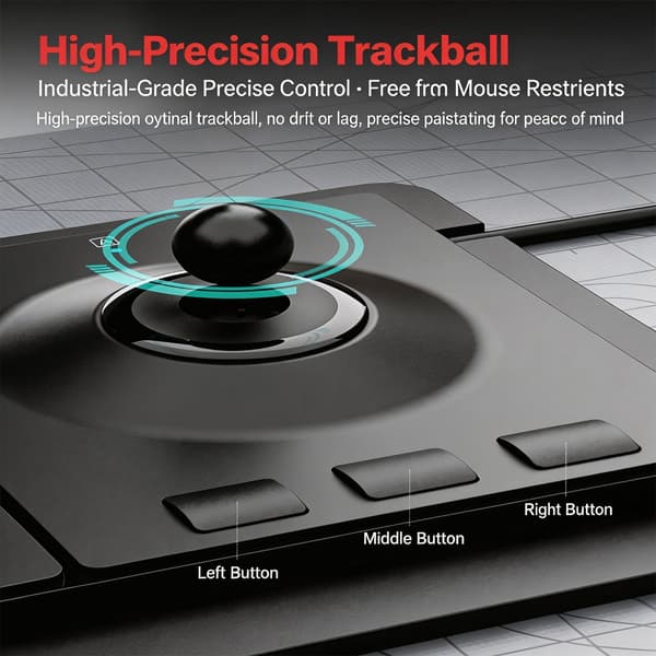 Lågprofils USB-tangentbord med 64 tangenter och precisionsstyrkula