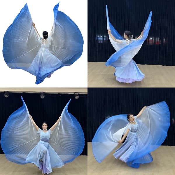 Kunstnerisk håndmalede silkechiffonvifter til elegante dansebevægelser