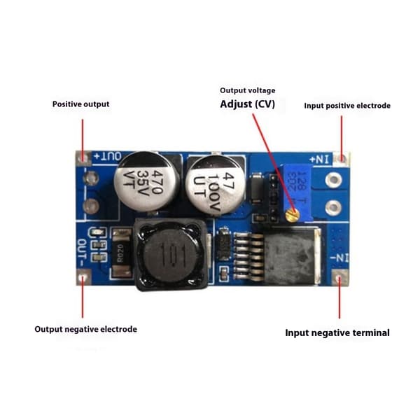 DC Step Down Konverter Modul 8V-80V Input 1.25V-20V Justerbar Output