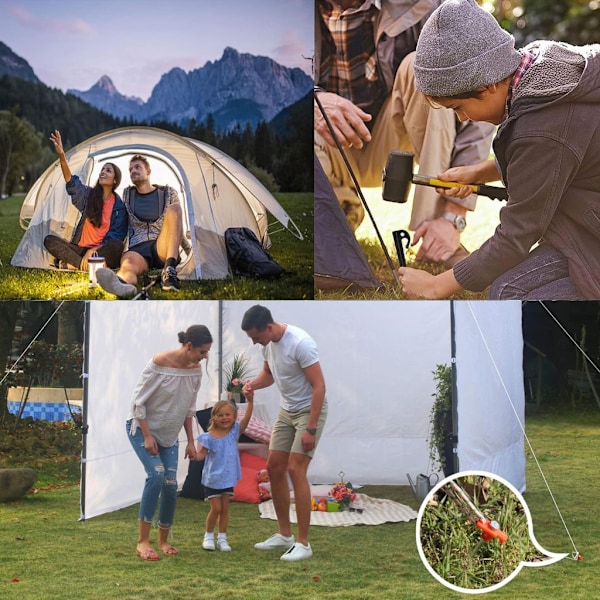 20 st campingpinnar med spiraldesign tältspikar utomhus markankare Black