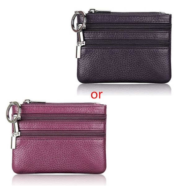 Double vetoketjullinen kukkaro nahka Business Handheld Card uudenvuoden puku Cosplay Purple