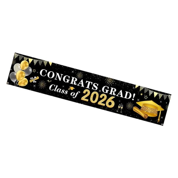 Klasse af 2026 Dimissionsbannere Polyester Stof Dekoration Til Ceremoni