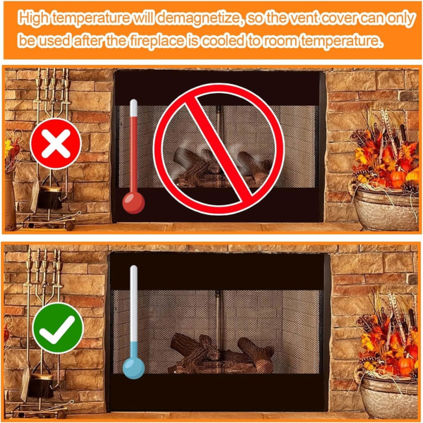 2st/ set Magnetiska eldstäder Vindstoppare Effektiva inomhusventilationsskydd null - A