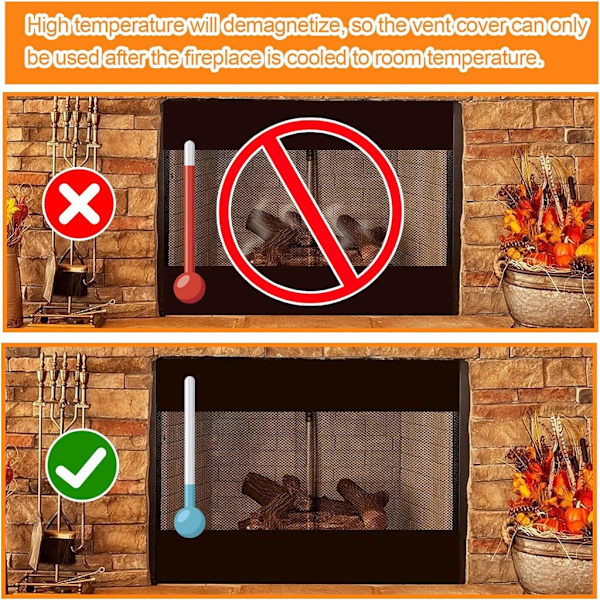 2stk/sett Magnetiske peiser Vindstoppere Effektive innendørs ventilasjonsdeksler null - A