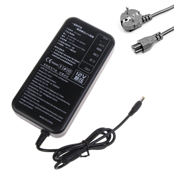 Ladattava 3,7 V 7 500 mAh 12 V 7 A UPS:n power 5,5 x 2,1 mm:n ulostulolla langattomalle reititinkameralle