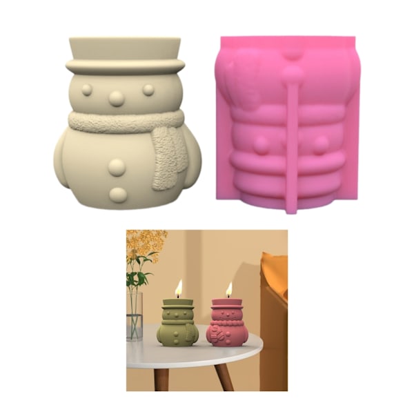 3D gør-det-selv-blomsterpotteform Silikoneform Snemandsformet gør-det-selv-vaseform Nem at bruge til fremstilling af beton- og epoxypenholder A